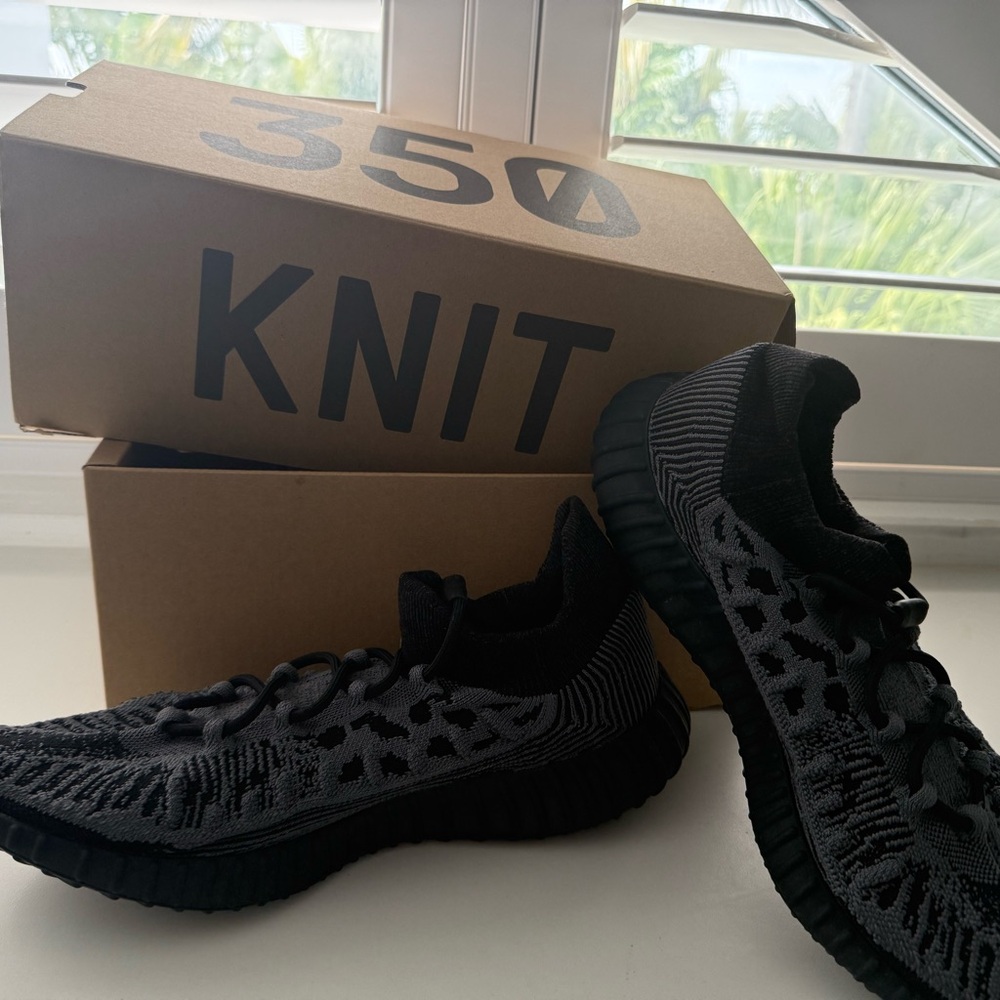 Adidas Black Woven Knit Sneakers